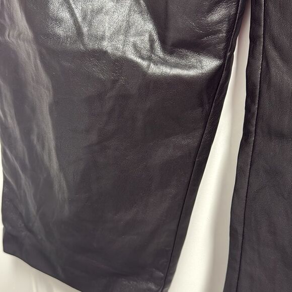 L'Academie Black Leather Dress Pants with Sleek Finish - Size Medium - NWOT - Picture 3 of 7
